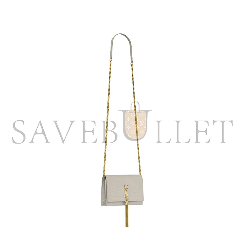 YSL KATE MONOGRAM TASSEL CHAIN WALLET IN CALFSKIN CROCODILE EMBOSSED 452159DND1J9207 (19*12.5*4cm)